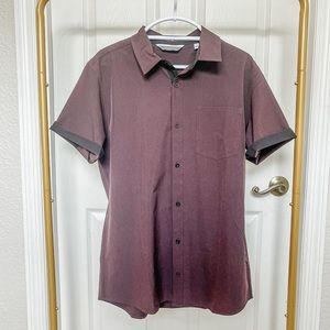 Men’s Large Button Up Fitted Stretch Polo